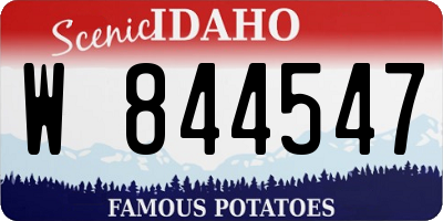 ID license plate W844547