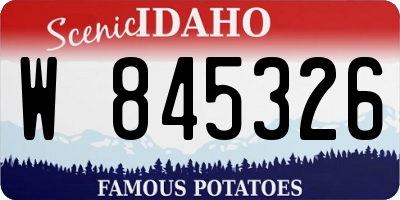 ID license plate W845326