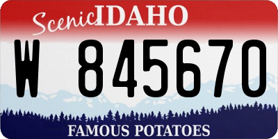 ID license plate W845670
