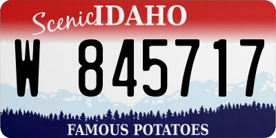 ID license plate W845717