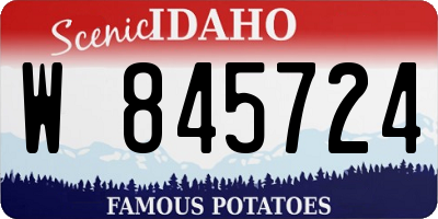 ID license plate W845724