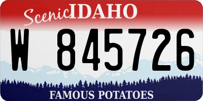 ID license plate W845726