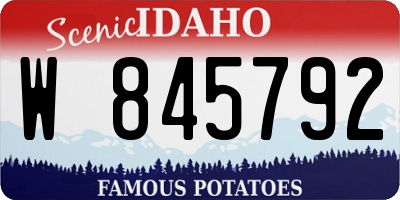 ID license plate W845792