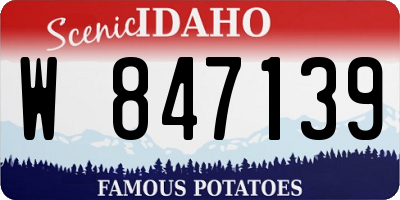 ID license plate W847139
