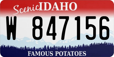ID license plate W847156