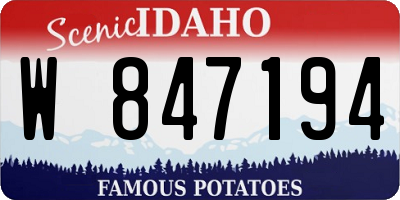 ID license plate W847194