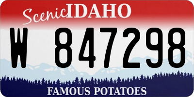 ID license plate W847298