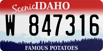 ID license plate W847316