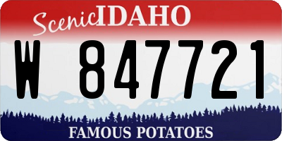 ID license plate W847721