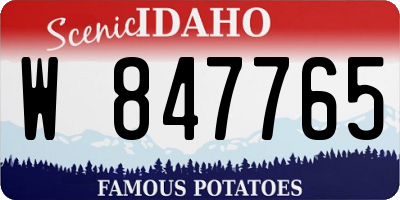 ID license plate W847765