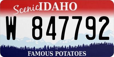 ID license plate W847792