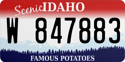 ID license plate W847883