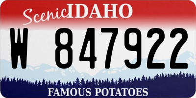ID license plate W847922