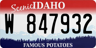 ID license plate W847932