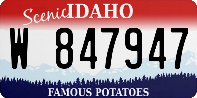 ID license plate W847947