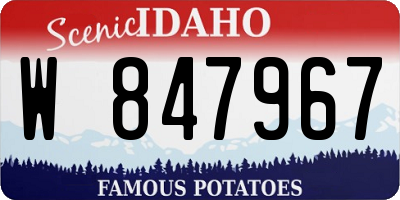 ID license plate W847967