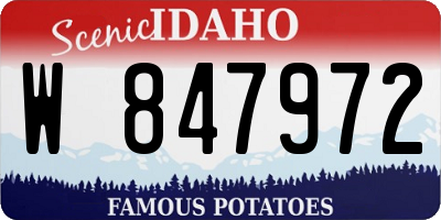 ID license plate W847972