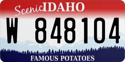 ID license plate W848104