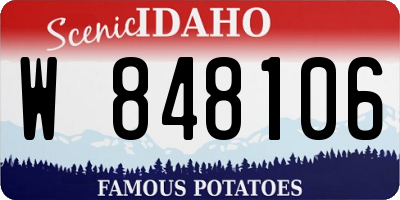 ID license plate W848106