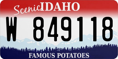 ID license plate W849118
