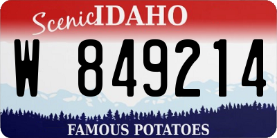ID license plate W849214
