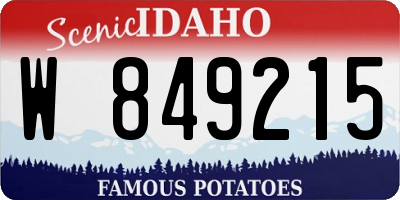 ID license plate W849215