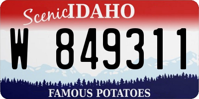 ID license plate W849311