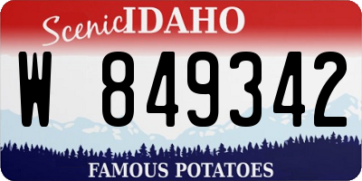 ID license plate W849342