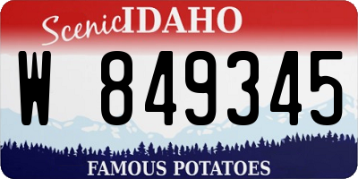 ID license plate W849345