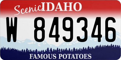 ID license plate W849346