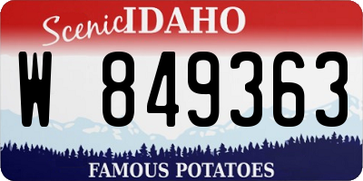 ID license plate W849363