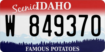 ID license plate W849370