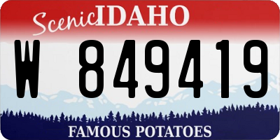 ID license plate W849419