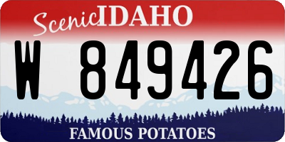 ID license plate W849426