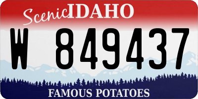 ID license plate W849437