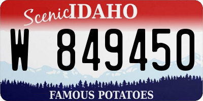 ID license plate W849450