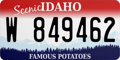 ID license plate W849462