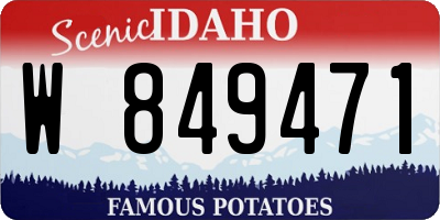 ID license plate W849471