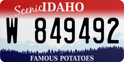 ID license plate W849492