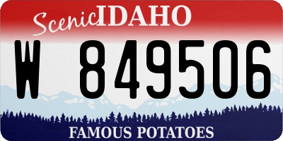 ID license plate W849506