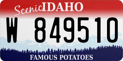 ID license plate W849510