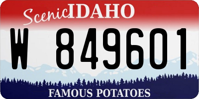 ID license plate W849601