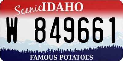 ID license plate W849661