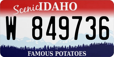 ID license plate W849736