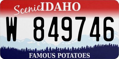 ID license plate W849746