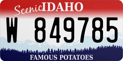 ID license plate W849785