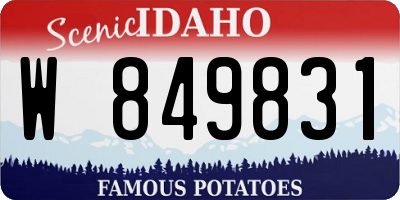 ID license plate W849831