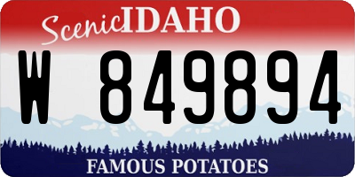 ID license plate W849894