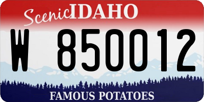 ID license plate W850012