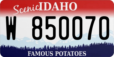 ID license plate W850070